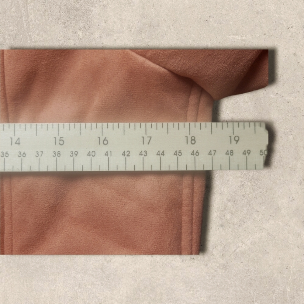 HAVE coral moto jacket faux suede sherpa lined raw hem women's Large - Picture 6 of 8